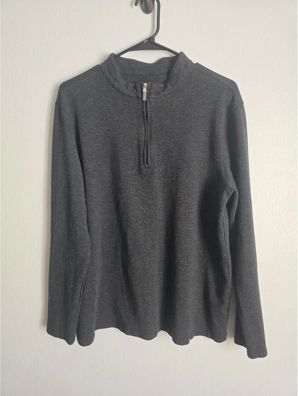 Mizzen + Main Men’s Heather Grey Quarter Zip Pullover Sweater (L)